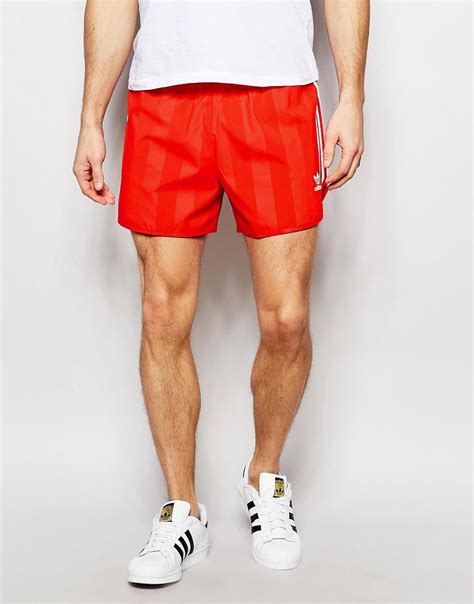 adidas men's red shorts